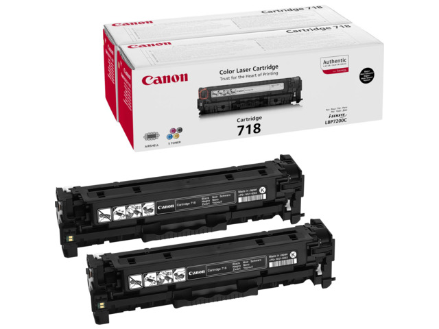 CANON PACK 2U 718BK NEGRO
