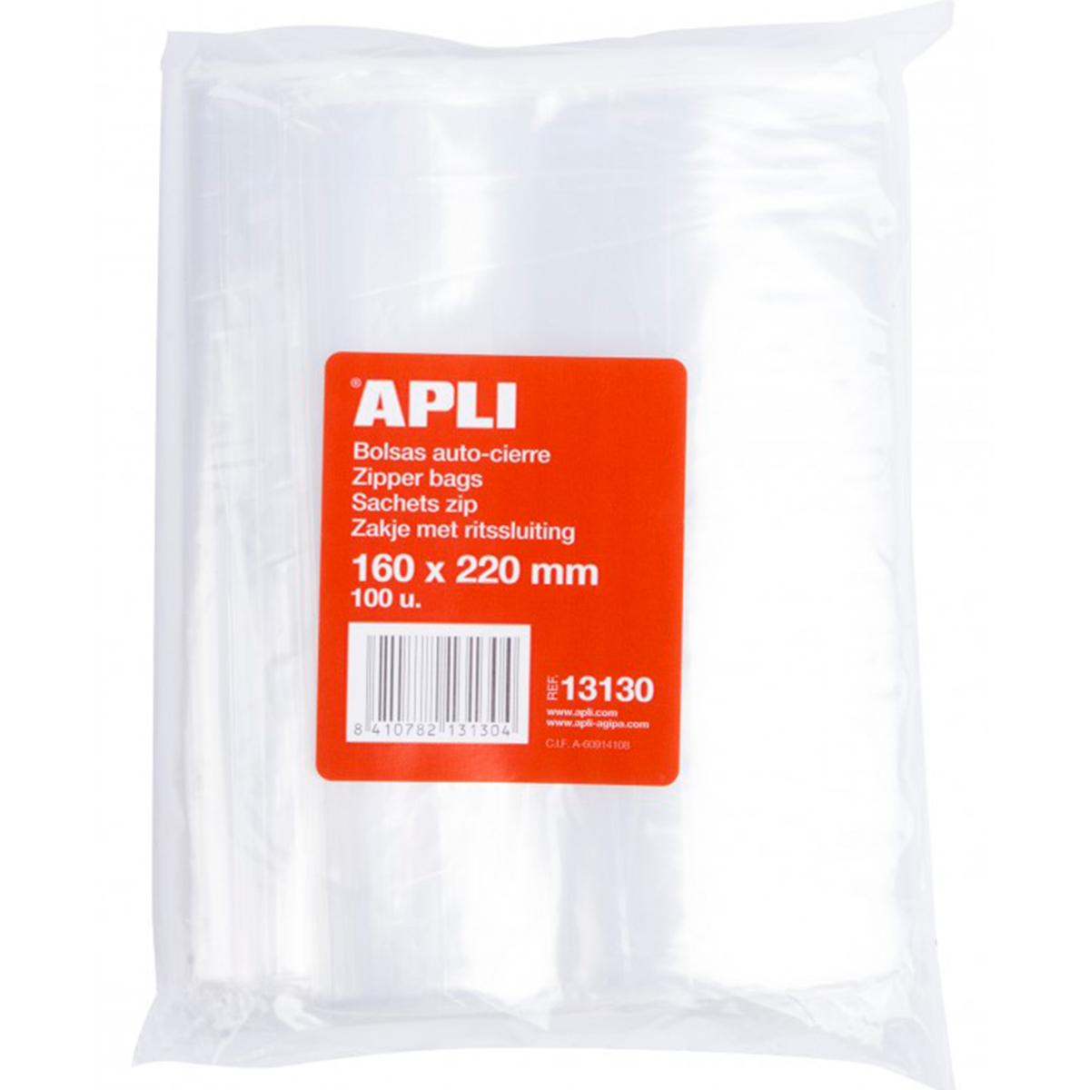 APLI 100 BOLSAS CIERRE 160X220