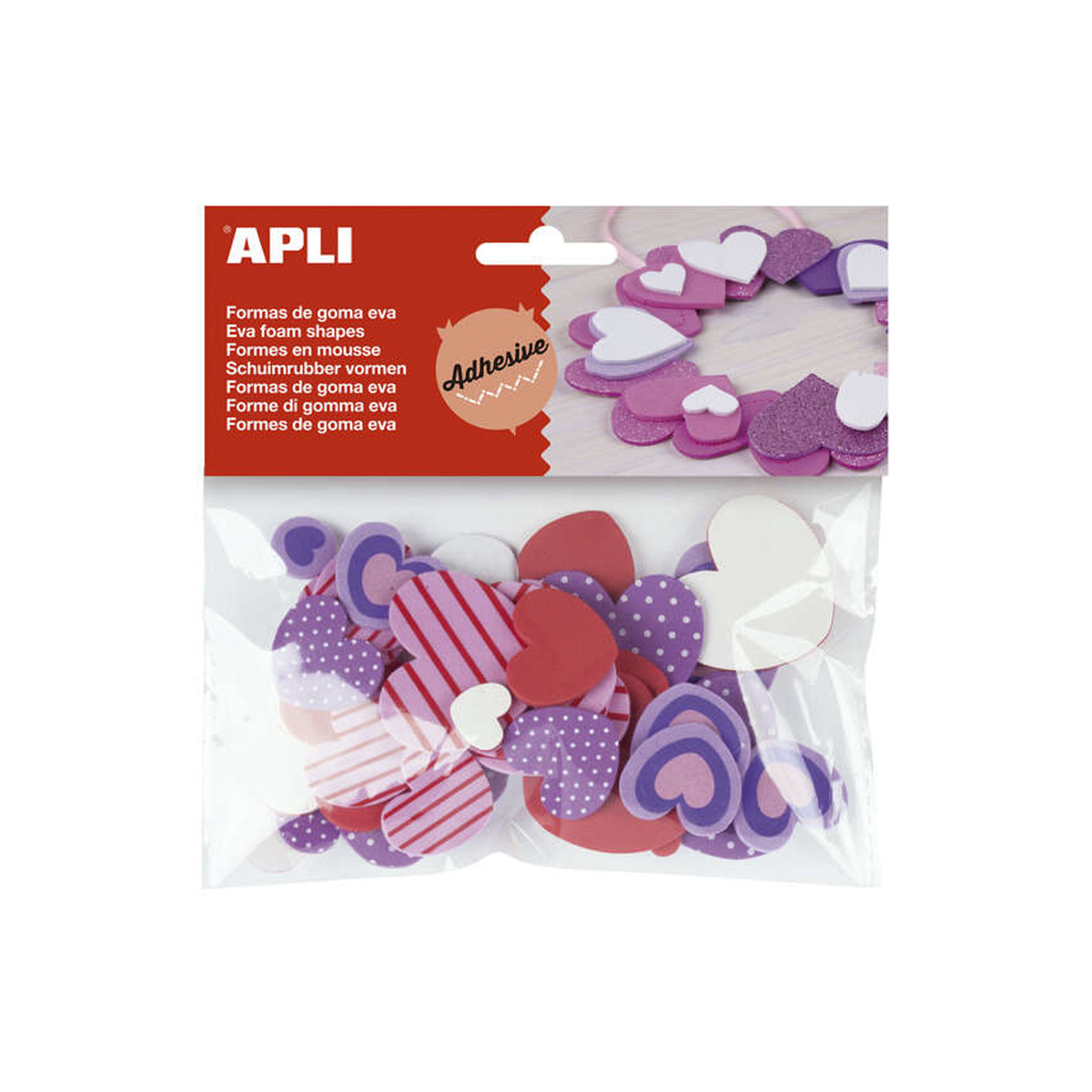 APLI GOMA EVA CORAZONES 40U