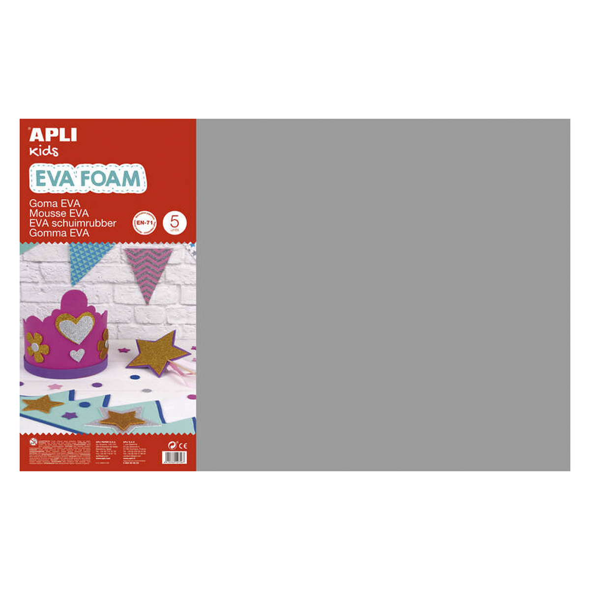 APLI GOMA EVA 600X400 GRIS 3H