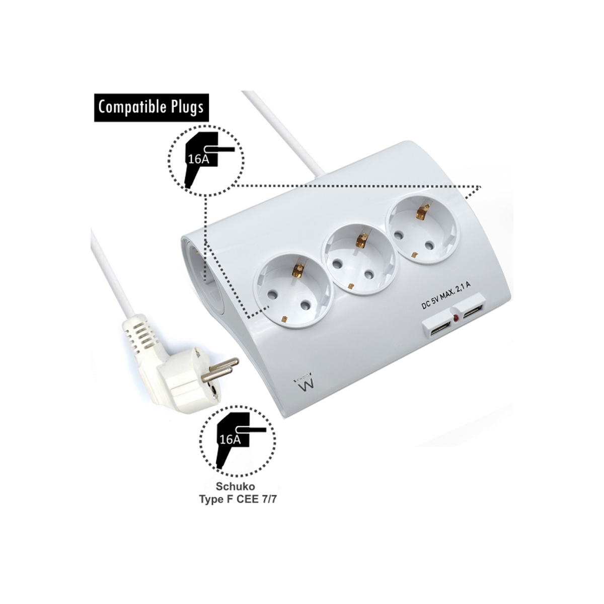 EWENT REGLETA 5 TOMAS 16A BLAN